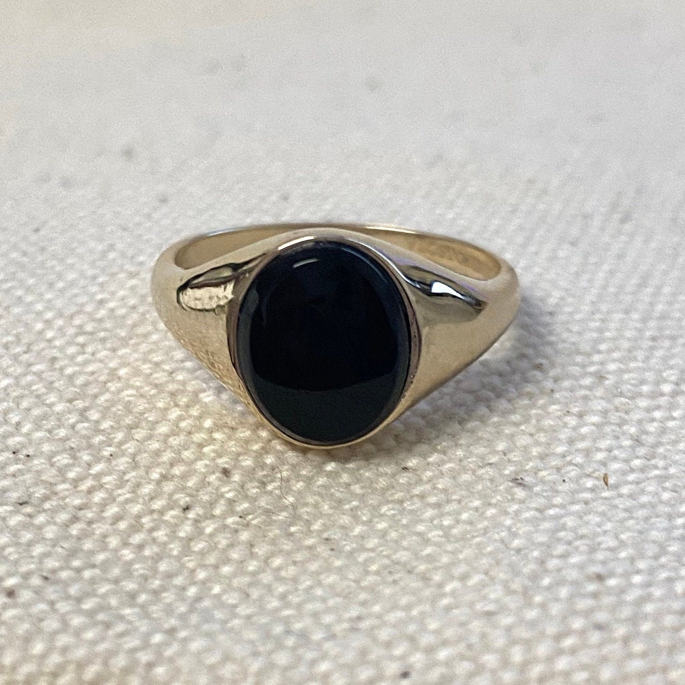 Gold Onyx Ring, Schwarzer Pinky Herren Siegelring, Schmuck, Geschenk Für Ihn, Vatertagsgeschenk, Abschlussgeschenk von CUSTOMFINEJEWELRYNYC