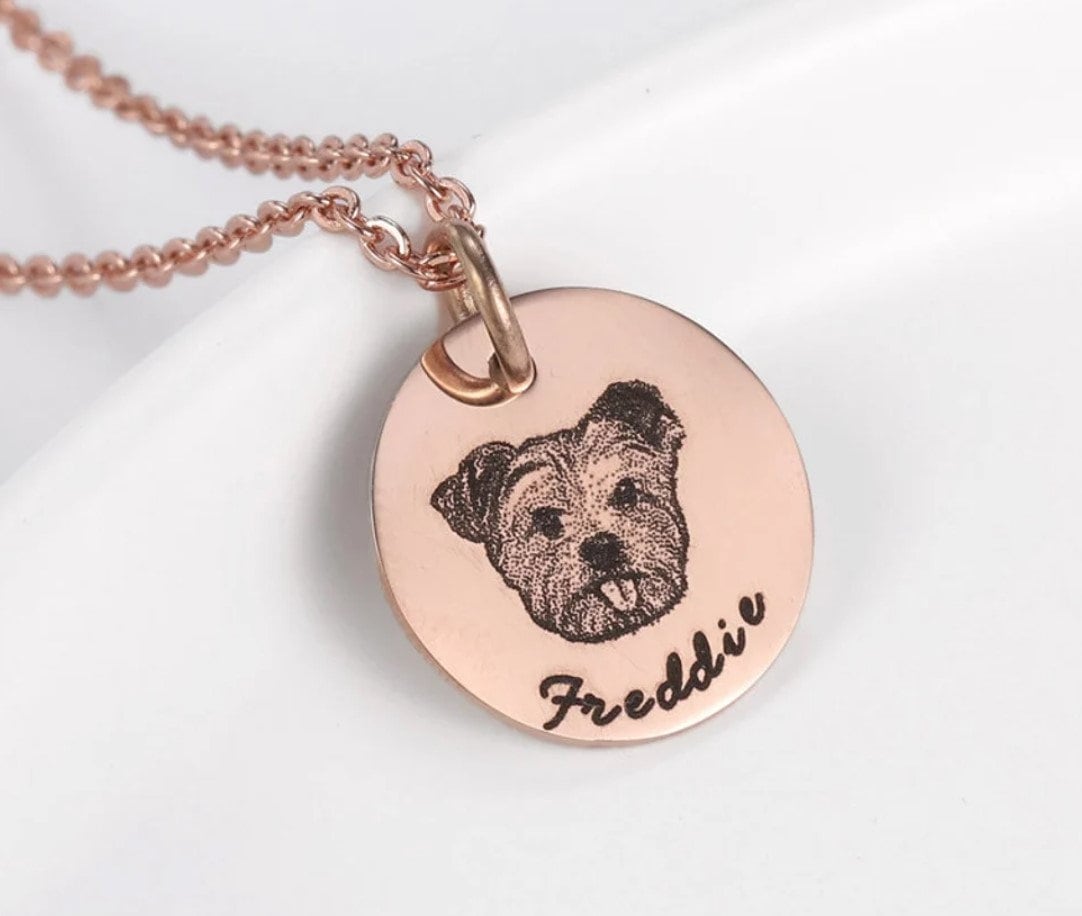 Süße Halskette Mit Gravur Hund/14K Gold Katze Gold von CUSTOMFINEJEWELRYNYC