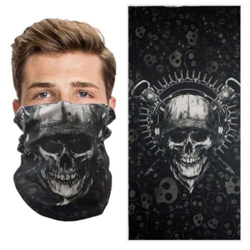 CUSTOMprivé Halstuch Motorrad Totenkopf Maske Schlauchtuch Multifunktionstuch Skull Bandana Herren Sportlich motorradfahrer Biker Triker; Mikrofaser von CUSTOMprivé