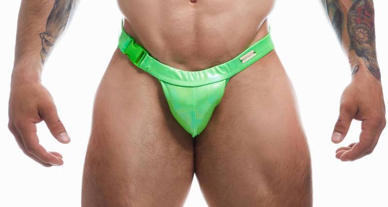 CUT4MEN Boxershorts Knapper grüner Herren Wetlook Clip Brief Männer Slip bunt schimmernd von CUT4MEN