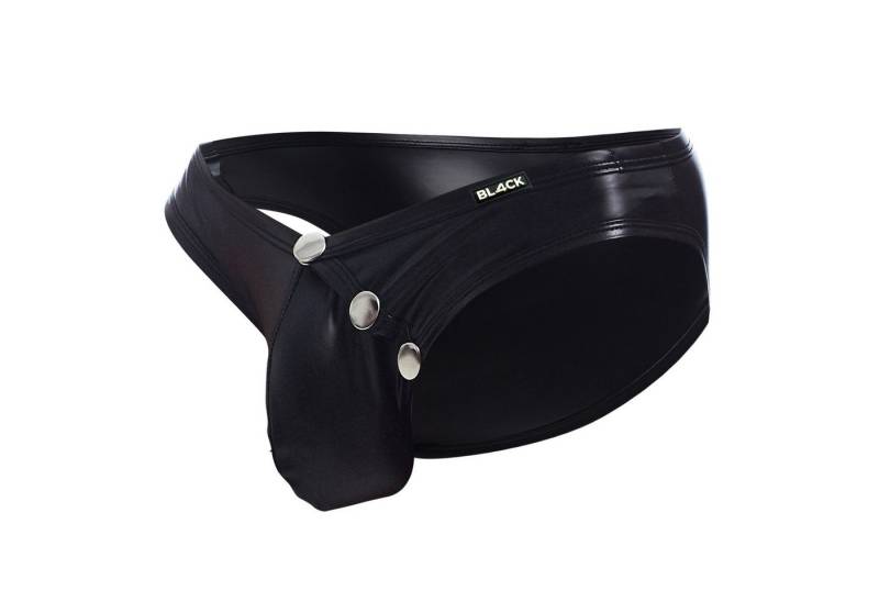 CUT4MEN Boxershorts Schwarzer Herren Wetlook Slip mit Öffnung vorn Männer Unterhose von CUT4MEN