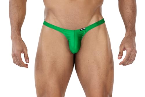 CUT4MEN Dessous Grüner Männer Thong String Brazilian Blickdicht elastisch Slip mit geformten Suspensorium XL von CUT4MEN Dessous