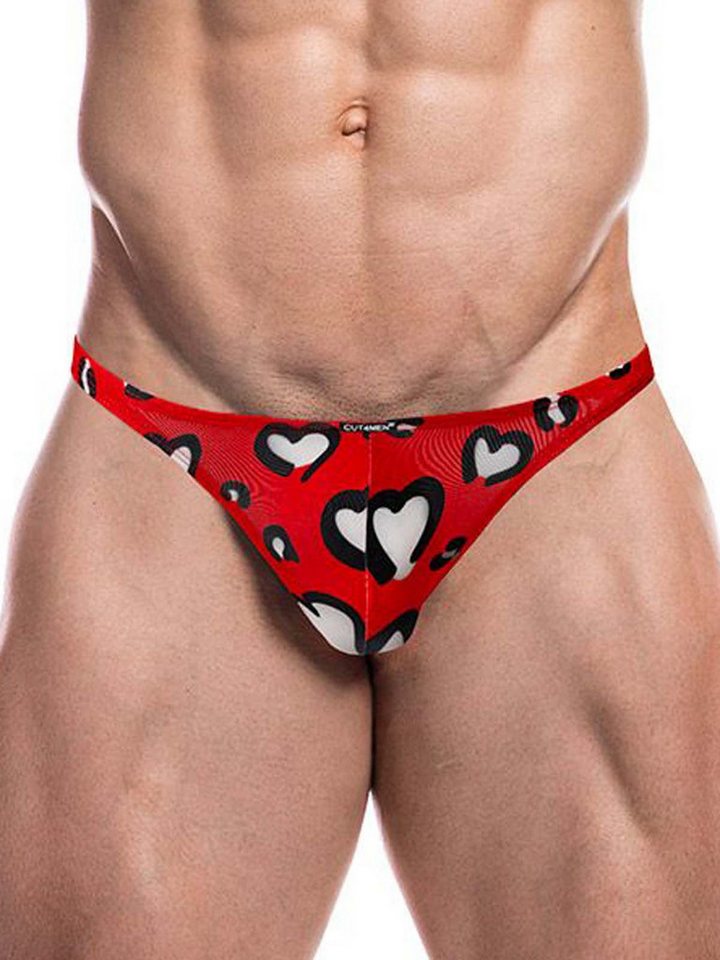 CUT4MEN Slip Cut4Men Brazilian Brief Underwear Red/Hearts XL von CUT4MEN
