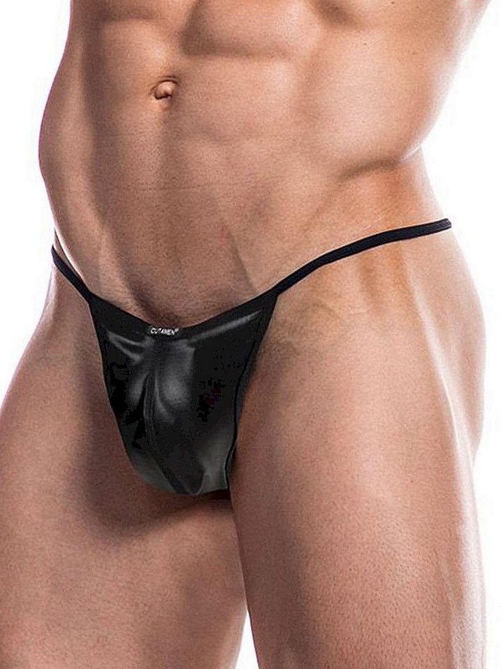 CUT4MEN String Cut4Men String Underwear Black Leatherette von CUT4MEN