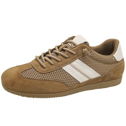 CUTEHEELS Atmungsaktive Freizeitschuhe für Herren und Damen - Bequeme Sohle mit Verstärktem Absatz, Geeignet für College-/Vintage-Style (Weizen, 42 EU) von CUTEHEELS