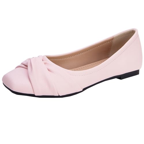 CUTEHEELS Damen Comfort Slip-On Ballett Flache Schuhe (Rosa, 47) von CUTEHEELS