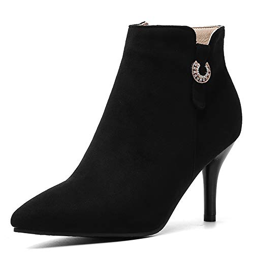 CUTEHEELS Damen Elegant Stiefeletten mit Stiletto Absatz (Schwarz, 34 EU) von CUTEHEELS