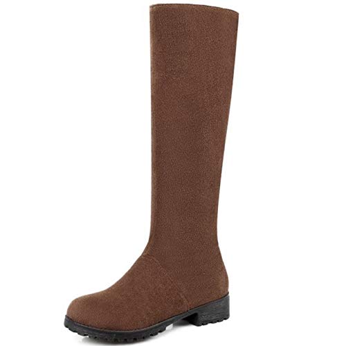 CUTEHEELS Damen Flach Langschaft Stiefel (Braun, 43 EU) von CUTEHEELS