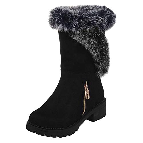 CUTEHEELS Damen Flach Langschaft Stiefel (Schwarz, 39 EU) von CUTEHEELS