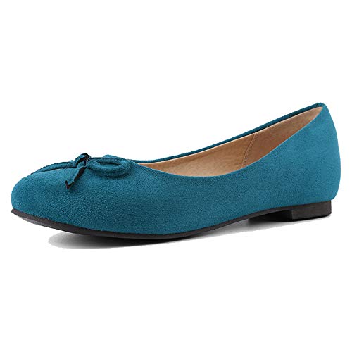 CUTEHEELS Damen Flats Bequeme Ballerinas(Matt Blau,40) von CUTEHEELS