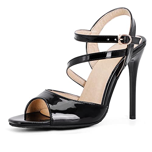 CUTEHEELS Damen High Heel Sandalen Mode Sommer Schuhe(Schwarz1,46) von CUTEHEELS