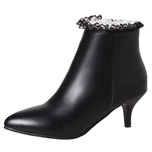 CUTEHEELS Damen Kitten Heel Stiefeletten (Schwarz, 41 EU) von CUTEHEELS