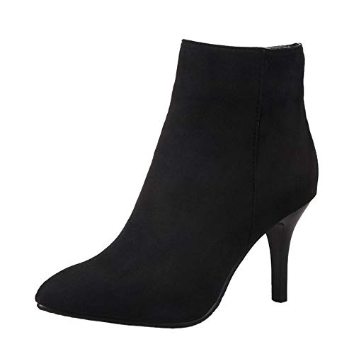 CUTEHEELS Damen Kurzschaft Stiefel mit Stiletto Absatz (Schwarz, 40 EU) von CUTEHEELS