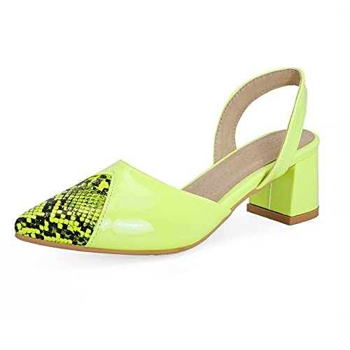 CUTEHEELS Damen Pumps mit Spitzem Absatz und Blockabsatz(LICHT Grün,38) von CUTEHEELS