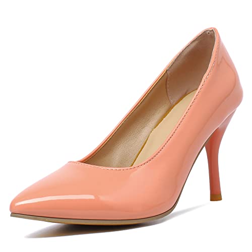 CUTEHEELS Damen Sexy Slip-On Pumps mit Stilettos und Spitzer Kappe (Rosa, 43) von CUTEHEELS