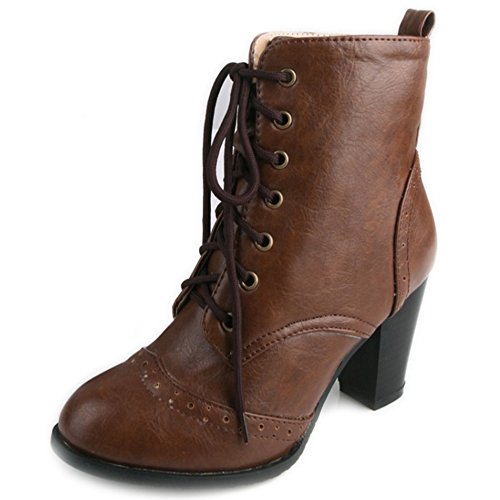 CUTEHEELS Damen Stiefel mit Blockabsatz Schnürsenkel Stiefeletten CUTEHEELS Damen Stiefel mit Blockabsatz Schnürsenkel Stiefeletten von CUTEHEELS