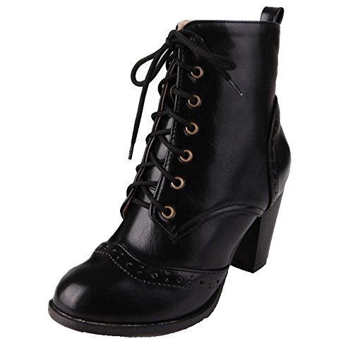 CUTEHEELS Damen Stiefel mit Blockabsatz Schnürsenkel Stiefeletten CUTEHEELS Damen Stiefel mit Blockabsatz Schnürsenkel Stiefeletten von CUTEHEELS