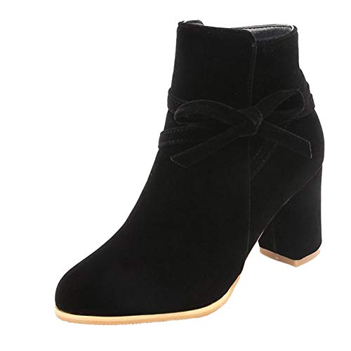 CUTEHEELS Damen Stiefeletten mit Blockabsatz (Schwarz, 47 EU) von CUTEHEELS