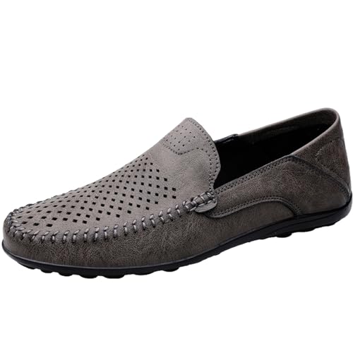 CUTEHEELS Herren Atmungsaktive -Schlupfschuhe, Perforierte Freizeitschuhe für Große Größen - Leicht & Bequem für Alltag und Büro (Grau Atmungsaktiv, 39 EU) von CUTEHEELS