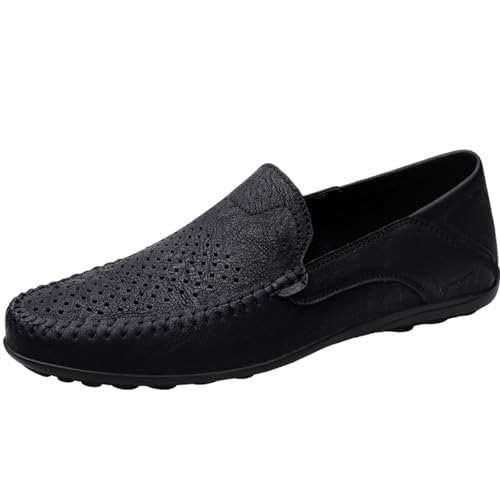 CUTEHEELS Herren Atmungsaktive -Schlupfschuhe, Perforierte Freizeitschuhe für Große Größen - Leicht & Bequem für Alltag und Büro (Schwarz Atmungsaktiv, 40 EU) von CUTEHEELS