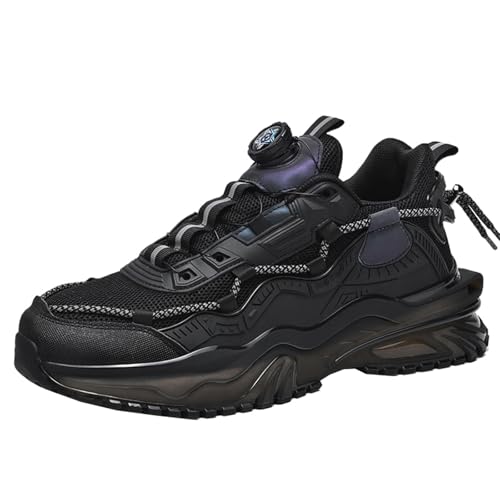 CUTEHEELS Herren Freizeit-Sportschuhe - Klassische Laufschuhe mit Drehknopf und TPU-Sohle (Schwarz, 43 EU) von CUTEHEELS