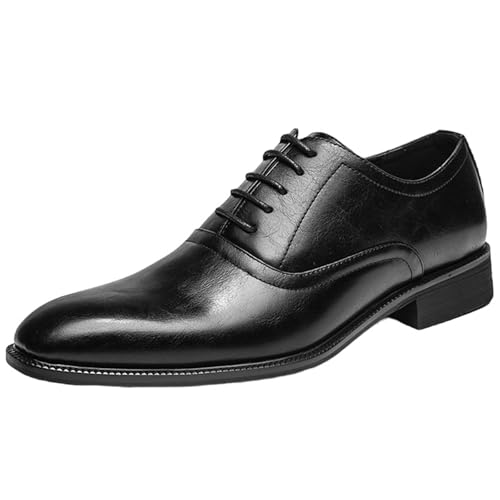 CUTEHEELS Herren Spitzenschuh mit Schnürung - Business & Casual Anzugsschuhe aus Leichtem PU (Schwarz, 40 EU) von CUTEHEELS