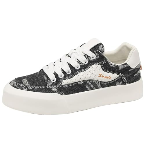 CUTEHEELS Jeans Freizeit-Schuhe - Bequeme Sohle mit Stoßdämpfender Sohle und Rutschfestem Profil, Geeignet für Das Stadtleben (Beige-Schwarz, 40 EU) von CUTEHEELS