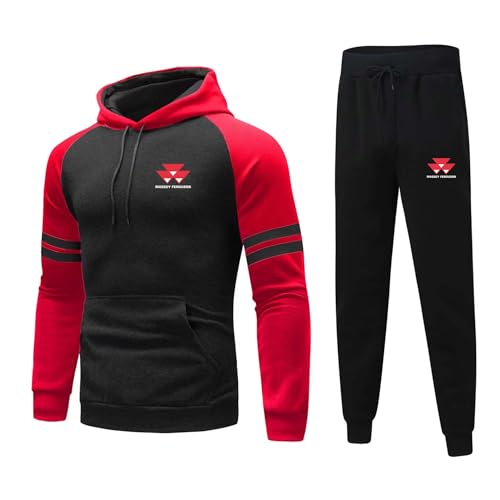 CUTEZED Herren Trainingsanzug Jogginganzug Sportanzug, Massey-Ferguson Kapuzenpullover Jogginghose Set 2 Teiliges Langarm Sportswear Hoodies Jacken Sweatshirt Und Hose,2XL, 03 von CUTEZED