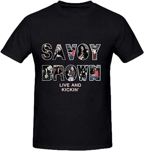 Savoy Brown Live and Kickin Graphic T Shirts for Men Crew Neck Black M von CUTLERY SUIT