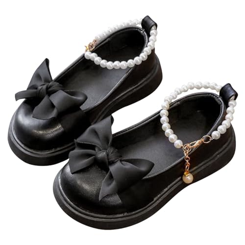 CUTeFiorino Antirutsch Schuhe Baby Mode Frühling Sommer Zehe einfarbig Schleife Kinder Freizeitschuhe Lauflernschuhe Baby (Black, 26 Toddler) von CUTeFiorino