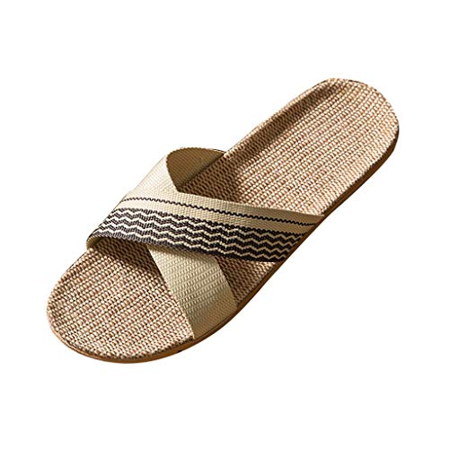 CUTeFiorino Badeschlappen Herren 43 Leinen Gewebte Badesandalen Herren 48 Slippers Linen Men Slippers Couple Daily Slippers Indoor Home Summer Men's slipper Schnelltrocknend Hausschuhe von CUTeFiorino