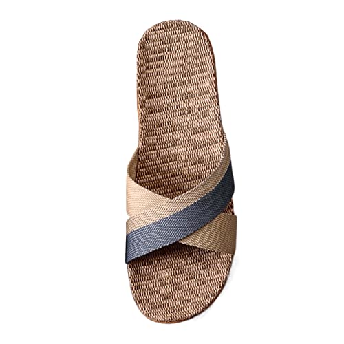 CUTeFiorino Badeschlappen Herren Leinen Gewebte Badesandalen Herren 44 Summer Linen Slippers Home Slippers Cotton And Linen Home Anti Slip Thick Soles Men Slippers von CUTeFiorino