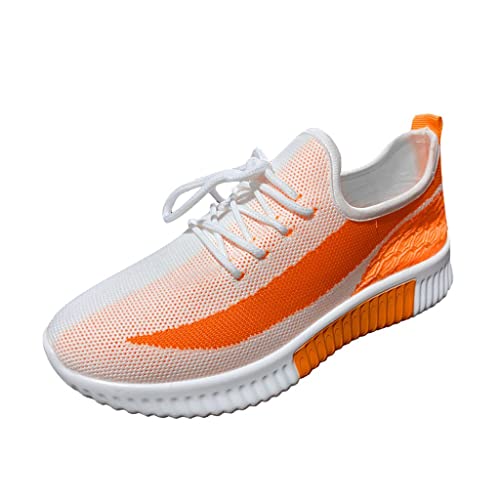 CUTeFiorino Damen-Mode Meshy-Keil- Frauen Spitze up beiläufige atmungsaktive Schuhe Schwarze Damenschuhe Gr. 40 (Orange, 37) von CUTeFiorino