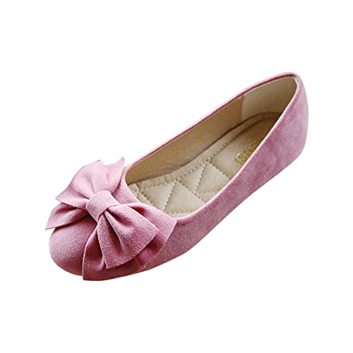 CUTeFiorino Damenschuhe Weite H 41 Neu Damen Singles Schuhe Flache Schuhe Bowknot Freizeitschuhe Slip On Arbeitsschuhe Damenschuhe uziert (Red, 41) von CUTeFiorino