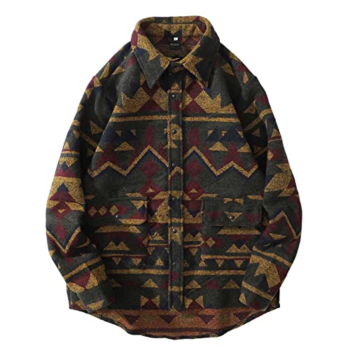 CUTeFiorino Flanellhemd Herren Baggy Flanell Fleece Boho Outdoorhemd Baumwolle Holzfällerhemd Button Down Thermojacke Mode Sportjacke für Männer mit Taschen Holzfällerjacke Übergangsjacke M-XXL von CUTeFiorino