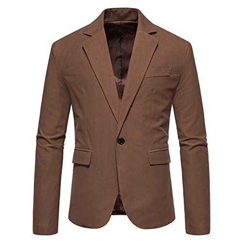 CUTeFiorino Herren Sakko übergröße Blazer Herbst Anzugsakko Baumwolle Chino Freizeitanzug Herren Outdoorjacke 3 Knopf Sportlich Herrenjacken für Hochzeit Business Größe L XL XXL 3XL 4XL von CUTeFiorino