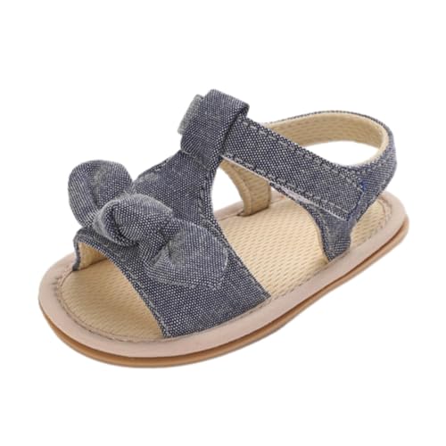 CUTeFiorino Kids 35 Baby Mädchen Sandalen Rüschen Schleife Premium Weiche Sohle Anti-Rutsch Offene Spitze Atmungsaktive Sommer Outdoor Flache Schuhe Für Den Sommer Kids 35 (Blue, 19 Infant) von CUTeFiorino