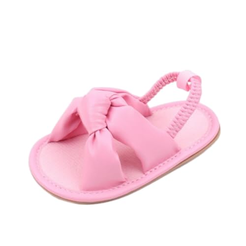 CUTeFiorino Mädchens Sandalen Kleinkind Baby Mädchen Sandalen Komfort Premium Sommer Outdoor Casual Strandschuhe mit Blumenschleife Anti-Rutsch-Gummisohle Neugeborene Kleinkind (Red, 20 Infant) von CUTeFiorino