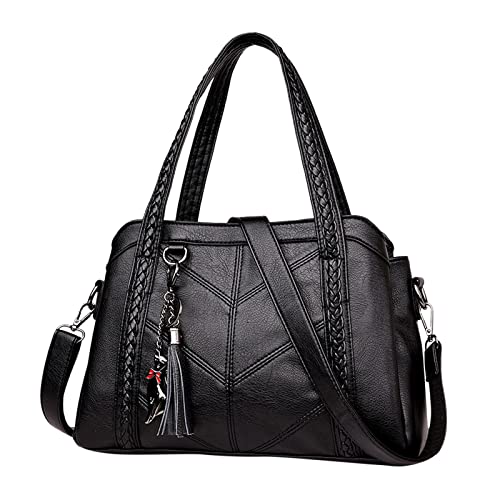 CUTeFiorino Regenbogen Taschen Damen Tasche Handtasche Weiches Große Kapazität Umhängetasche Frauen Tasche Luxus Geldbörsen Handtasche Taschen Klein Set (Black, One Size) von CUTeFiorino