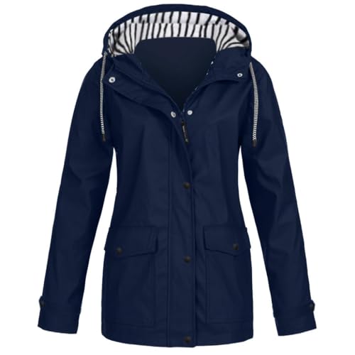 CUTeFiorino Regenjacke Damen Wasserdicht Winddichter Atmungsaktiv Regenmantel Regenparka mit Kapuze Leichte Dünne Windbreaker Übergangsjacke Mit Taschen Windjacke Trenchcoat Wandern Sommerjacke CUTeFiorino Regenjacke Damen Wasserdicht Winddichter Atmungsaktiv Regenmantel Regenparka mit Kapuze Leichte Dünne Windbreaker Übergangsjacke Mit Taschen Windjacke Trenchcoat Wandern Sommerjacke von CUTeFiorino