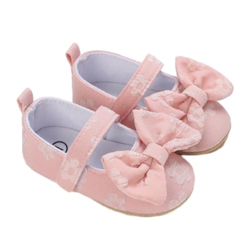 CUTeFiorino Sandalen 31 Baby Mädchen Mary Jane mit Schleife, rutschfest, weiche Sohle, PU-, Neugeborene, Cirb-Kleiderschuhe, 0–12 Monate, Mädchen Barfußschuhe Kinder (Red, 22 Infant) von CUTeFiorino