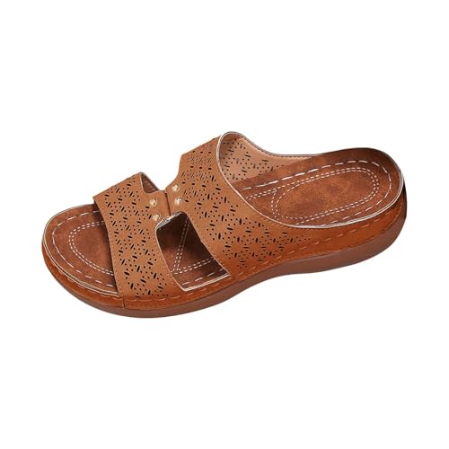 CUTeFiorino Sandalen Damen Sommer Bequem Orthopädische Sandaletten Leichte Weiche Sohlen Walkingschuhe Atmungsaktiv Casual Sommerschuhe Offener Zeh Freizeitschuhe Rutschfeste Strand Schuhe Schlappen von CUTeFiorino