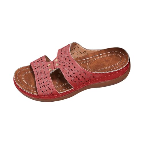 CUTeFiorino Sandalen Damen Sommer Bequem Orthopädische Sandaletten Leichte Weiche Sohlen Walkingschuhe Atmungsaktiv Casual Sommerschuhe Offener Zeh Freizeitschuhe Rutschfeste Strand Schuhe Schlappen von CUTeFiorino