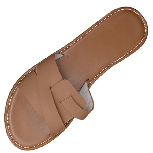 CUTeFiorino Sandalen Damen Sommer mit Weiches Fußbett Slides Damen Sandalen Casual Rutschfeste Strandsandalen Flach Slipper Bequeme Sandaletten Atmungsaktiv Offener Zeh Sommerschuhe Freizeitschuhe von CUTeFiorino