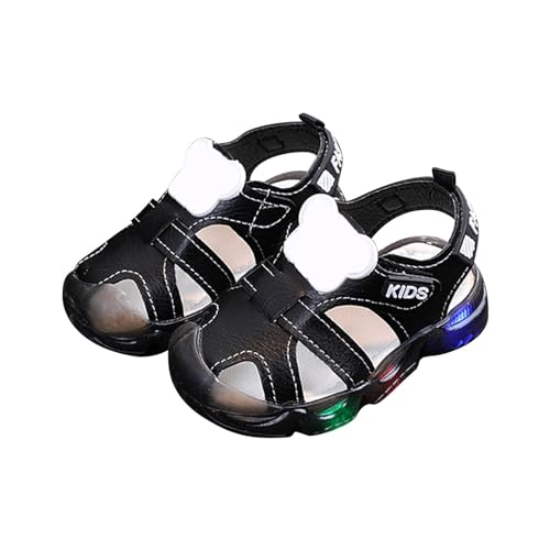 CUTeFiorino Sandalen Jungs Schmal Kinderschuhe Leuchtende Schuhe Leuchtende Sportschuhe Freizeitschuhe Atmungsaktive Baby-Kinderschuhe Jungs Sandalen 24 (Black, 21) von CUTeFiorino