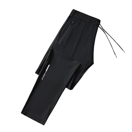 CUTeFiorino Sporthose-Herren-Sommer Dünne Dehnbare Jogginghose Stretch Sweathose Atmungsaktiv Trainingshose mit Zip Taschen Gummizug Sweatpants EIS-Seide Quick-Dry Fitness Gym Hose Bodybuilding L-8XL von CUTeFiorino
