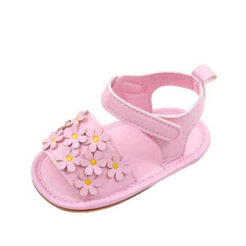 CUTeFiorino Strandschuhe Kinder Baby Kleinkind Kleinkind Mädchen PU Weiche Offene spitze Sommer Sandalen Prinzessin Flache Schuhe Für Sommer Sandalen Kleinkind (Red, 19 Infant) von CUTeFiorino