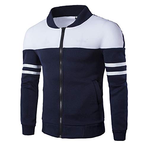 CUTeFiorino Sweatjacke Herren Freizeit Zweifarbiges Mit Reißverschluss Patchwork Loose Fit Outdoor Mit Taschen Langarm Sportjacke Outdoorjacke Softshelljacke Cardigan Freizeitjacke Sweatshirt-Jacke von CUTeFiorino