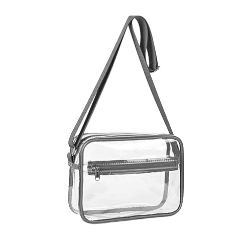 CUTeFiorino Taschen Aus Jeansstoff Transparente Umhängetasche, lässige Aufbewahrungs-Umhängetasche aus PVC Strand Taschen Damen (Grey, A) von CUTeFiorino