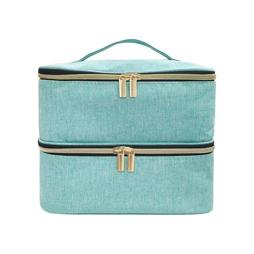 CUTeFiorino Taschen Damen Set Polish Organizer Portable Bag Organizer Case Nail Polish Carrying Case with Manicure Tools Storage High Capacity Nail Bag Organizer Case Henkel Für (Green, One Size) von CUTeFiorino